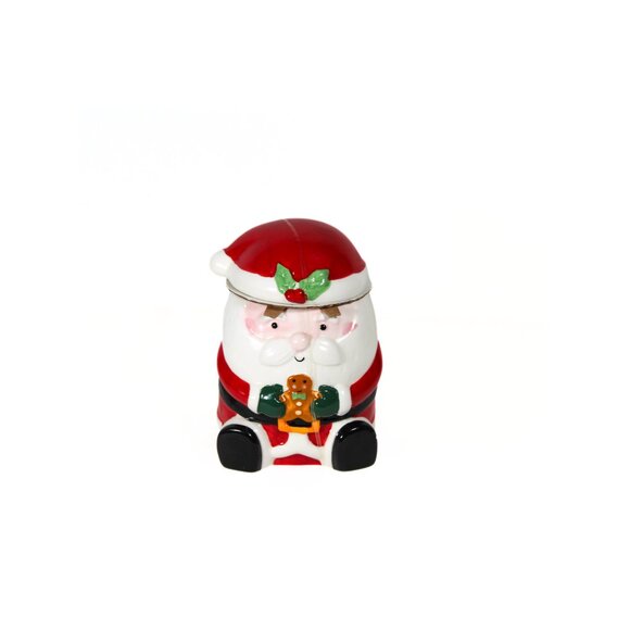 Holiday Time Ceramic Santa Claus Cookie/Candy Jar - NWT, 100% Earthenware - Picture 3 of 6